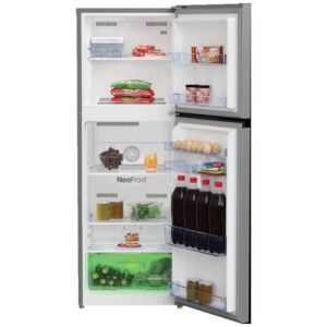 BEKO RDNT401XS Fridge Freezer, Freezer Top, 66 cm, Door Open View