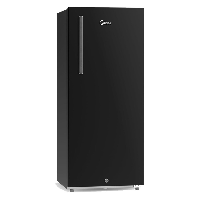 Midea 268 Liter Free Standing Single Door Refrigerator with Semi-Auto Defrost and Tempered Glass – Front View.
