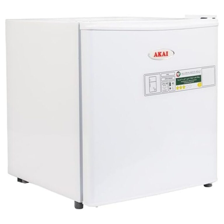 Akai 60L Compact Mini Refrigerator with Single Door, Side View – Model RFMA-K60DW6