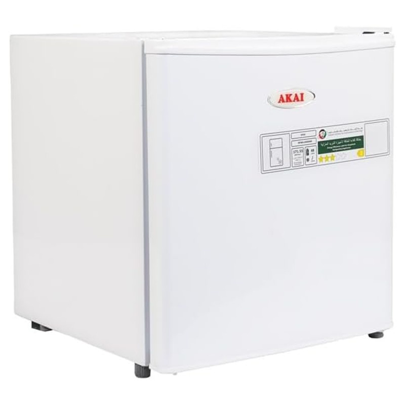 Akai 60L Compact Mini Refrigerator with Single Door, Side View – Model RFMA-K60DW6