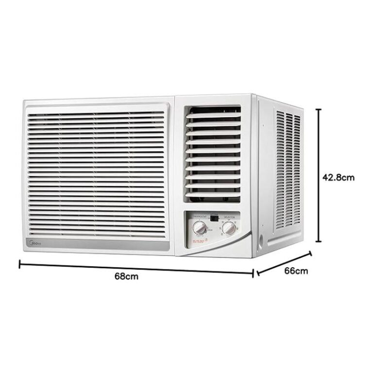 Midea 2 Ton Super Quiet Window AC, Close-up View, 24000 BTU Cooling – Model MWT2F-124CM