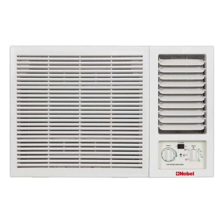 Nobel 1.5 Ton Window Air Conditioner, 18000 BTU, Rotary Compressor, Front View – Model NWAC-18CI