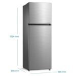 Midea 489L Top Mount Double Door Refrigerator, Frost-Free, Silver Finish, Side View – Model MDRT489MTE46