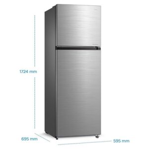 Midea 489L Top Mount Double Door Refrigerator, Frost-Free, Silver Finish, Side View – Model MDRT489MTE46