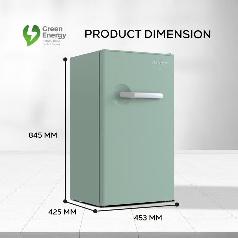 La Modano 90L Single Door Refrigerator with Spacious Interior and Defrost Function, Open Door View – Model LMR140G