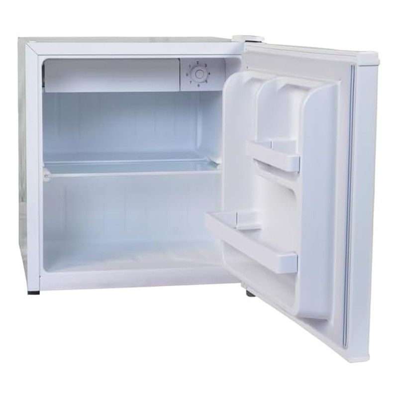 Akai 60L Single Door Mini Refrigerator with Freezer Box, 1 Shelf and Bottle Storage Racks, Open Door View – Model RFMA-K60DW6