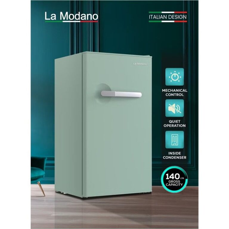 La Modano 90L Compact Single Door Refrigerator with Mechanical Control and Defrost Function, Front View – Model LMR140G