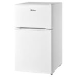 Midea 134L Double Door Refrigerator, Separate Chiller Compartment, Side View – Model MDRT134FGE01AE