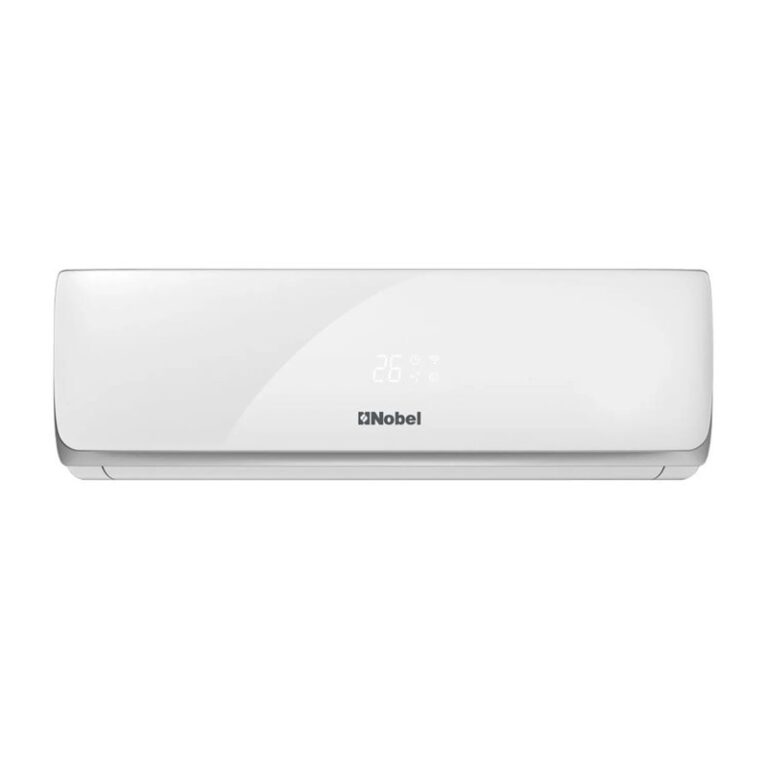 Nobel 1.5 Ton Split Air Conditioner, 18000 BTU, Rotary Compressor, White Color, Front View – Model NSAC18T3N