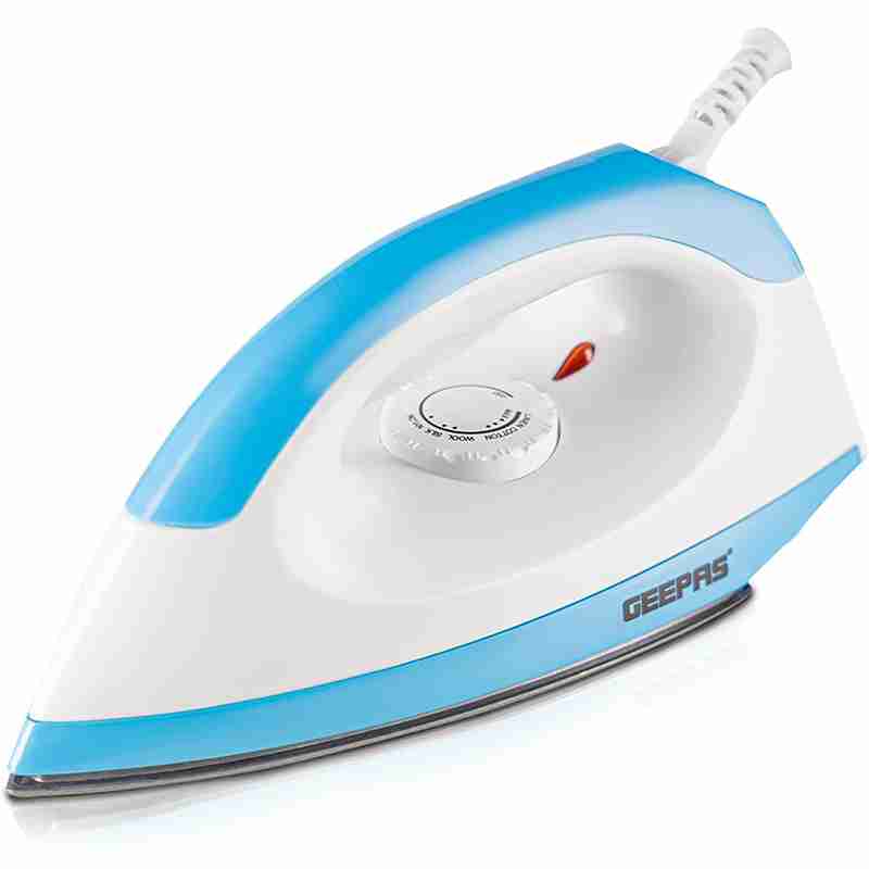 Powerful 1200W dry iron with non-stick soleplate and adjustable thermostat – مكواة جيباس قوية مع نعل مقاوم للالتصاق ومنظم حرارة