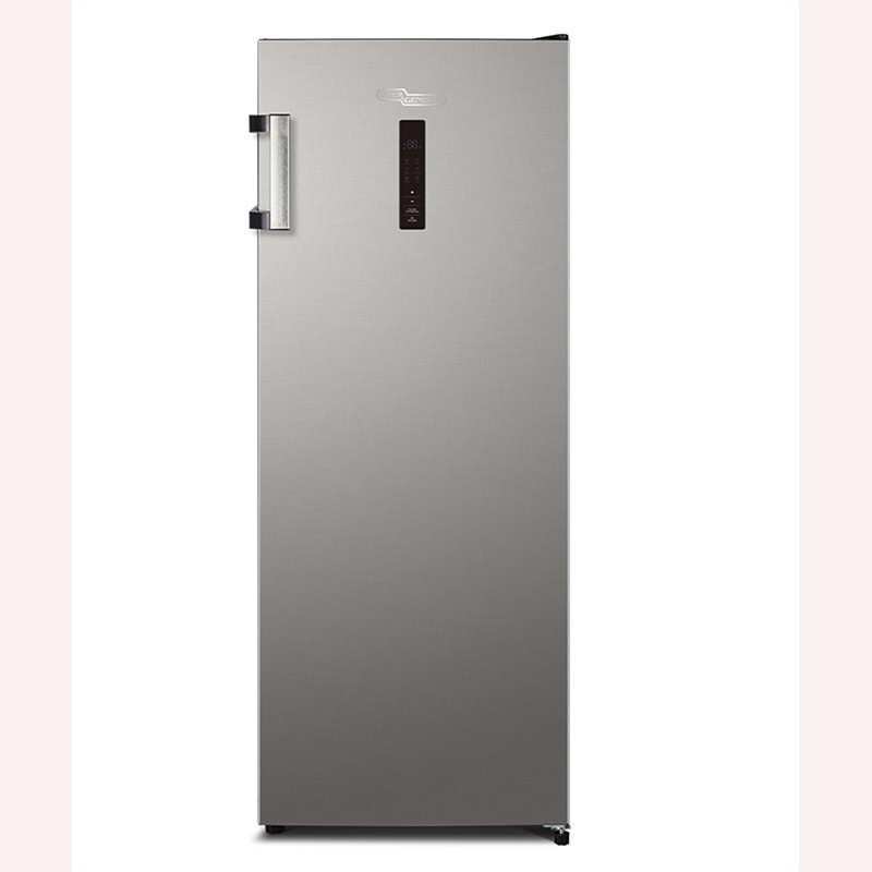 Front view – Modern upright freezer with digital control | العرض الأمامي – فريزر عمودي عصري مع تحكم رقمي