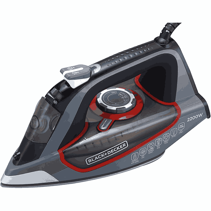 Powerful 2200W steam iron with ceramic soleplate – مكواة بخار قوية بقاعدة سيراميك