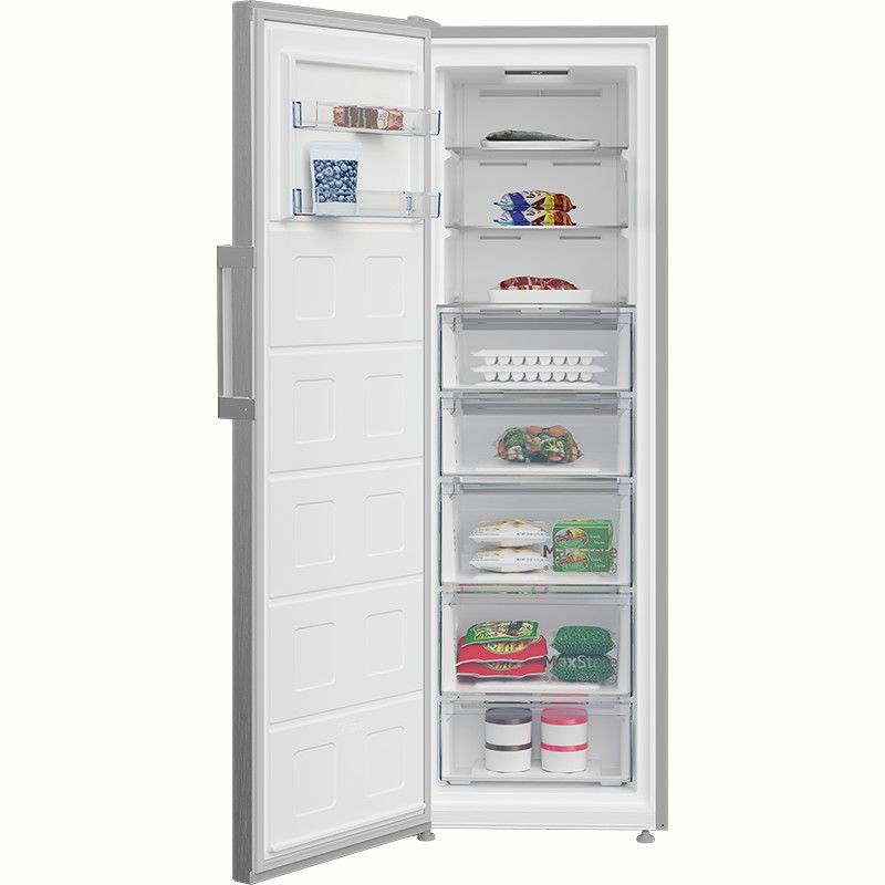 Interior shelves of Beko RFNE360X Upright Freezer | داخل فريزر بيكو RFNE360X