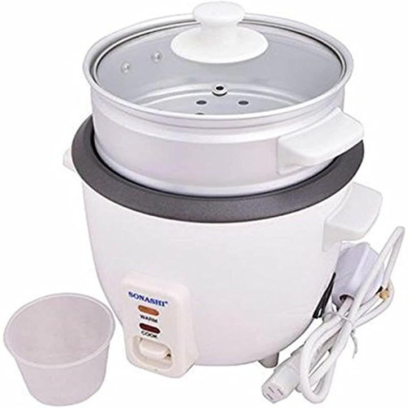 1L rice cooker with non-stick pot and automatic shut-off.