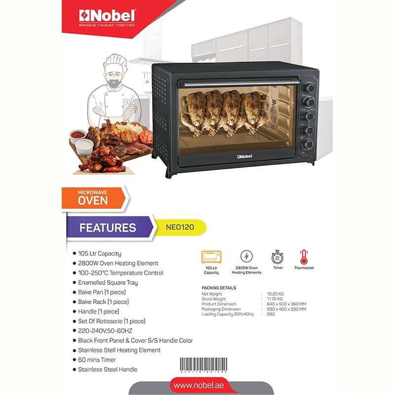 Nobel NEO120 Oven in kitchen setup | فرن نوبل أثناء الاستخدام