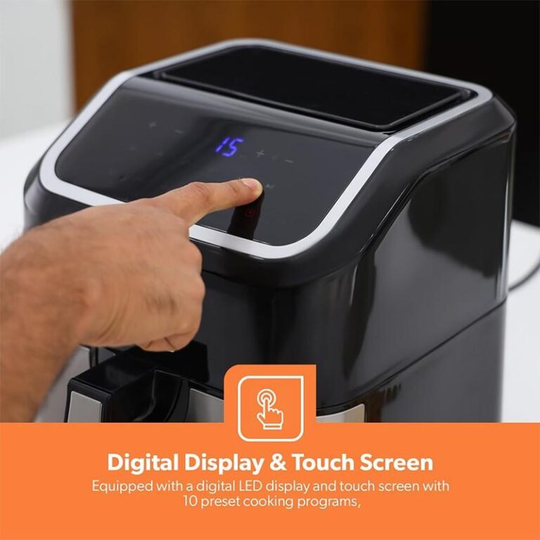 LED control panel of Geepas Air Fryer | شاشة لمس رقمية لقلاية جيباس