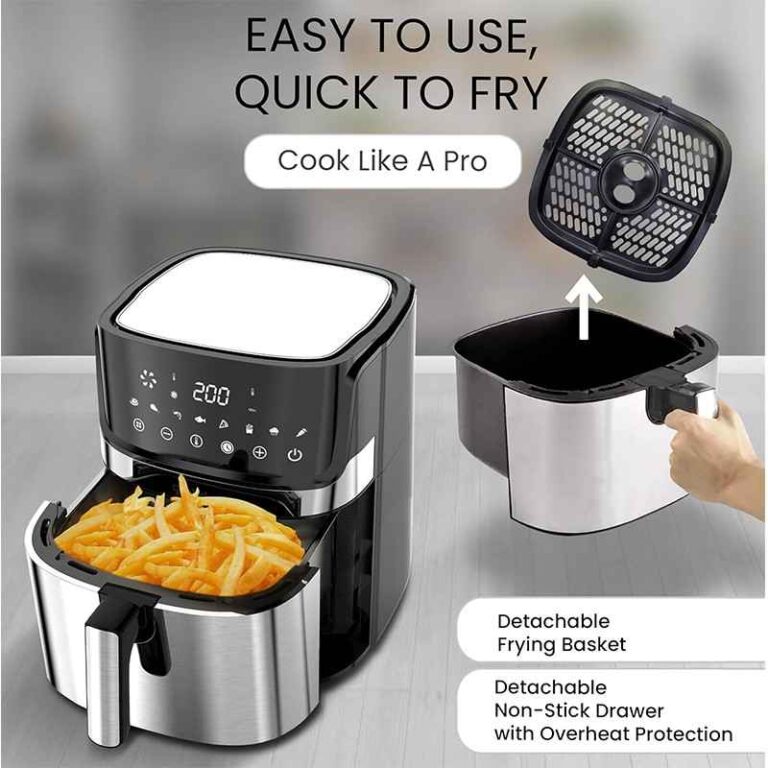 Non-stick removable basket of Nobel NAF800D Air Fryer | سلة قابلة للفصل غير لاصقة لقلاية نوبل