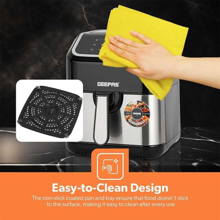 Geepas Air Fryer cooking crispy fries | قلاية جيباس أثناء الاستخدام