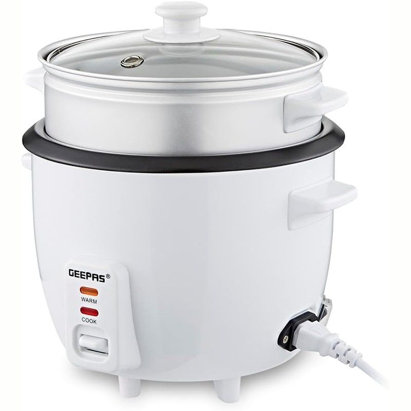 1L rice cooker with non-stick pot and automatic shut-off.