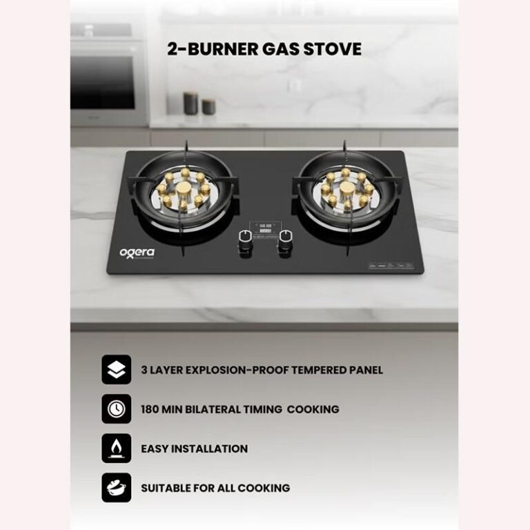 2-Burner Glass Gas Hob OG3010GC with Tempered Glass Top