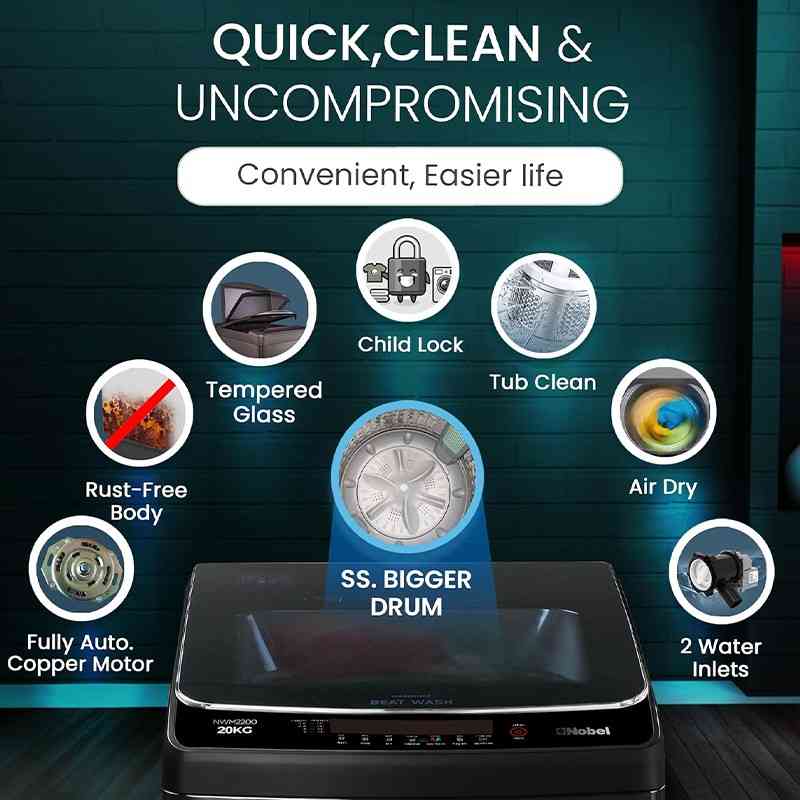 Nobel NWM2200 Washing Machine LED Display Control Panel