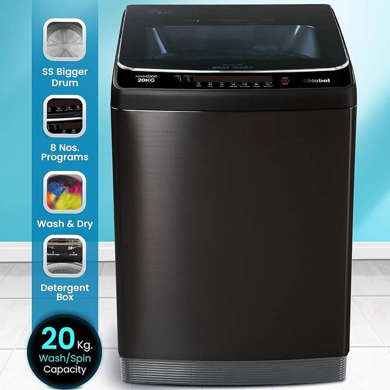 Nobel 20KG Top Load Washing Machine in Laundry Room