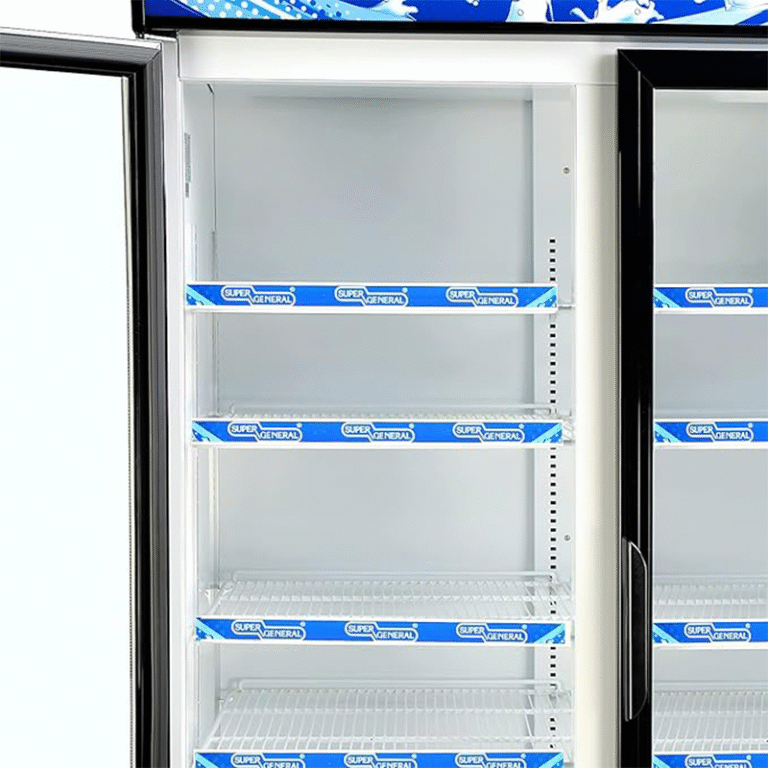 Rear view of Super General SGSC1018IF showing energy-saving compressor - الجزء الخلفي لمبرد سوبر جينرال يوضح الضاغط الموفر للطاقة