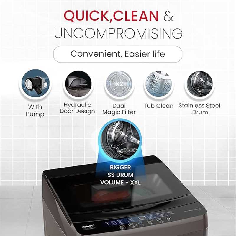 Nobel washing machine features 10 programs LED display مميزات غسالة نوبل 10 برامج شاشة LED