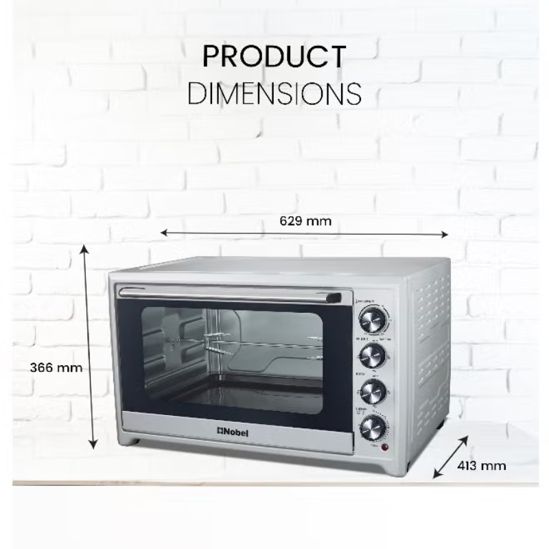 NEO60PI Oven Dimensions 62.9x41.3x36.6 cm النص البديل: أبعاد فرن NEO60PI 62.9×41.3×36.6 سم